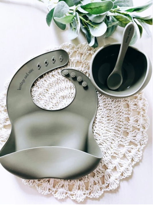 Silicon Bib, Bowl, Spoon Set